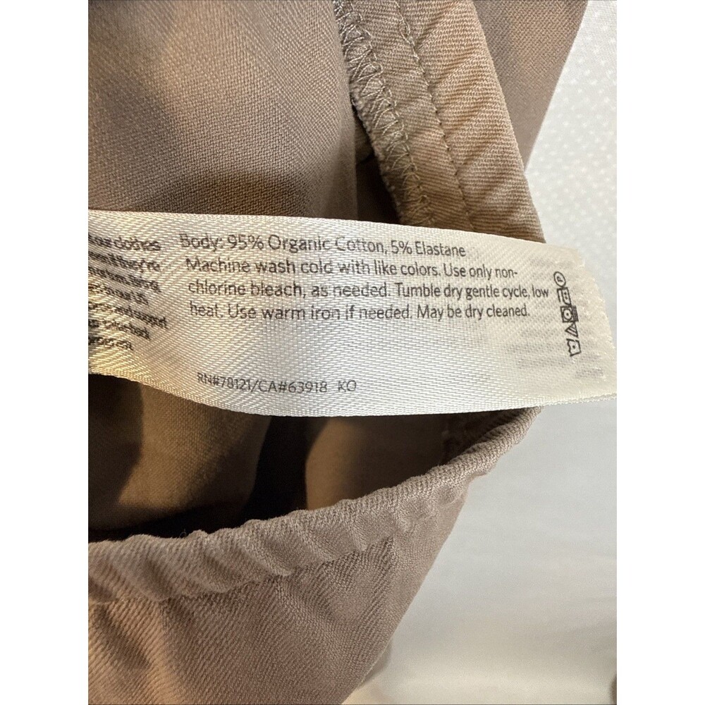 Eileen Fisher XL Stone Organic Cotton Stretch Slim Ankle Pant Side Zip 38 Waist - Picture 4 of 6
